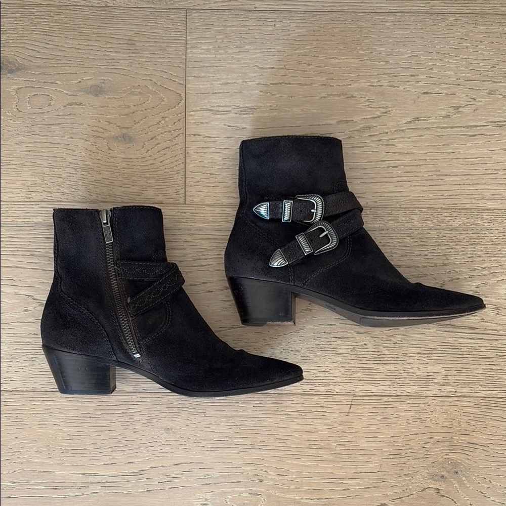 FRYE faded black suede western boot - Picture 4 of 8